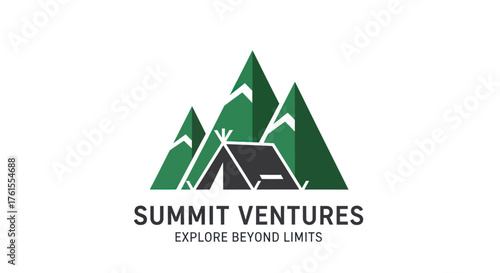 Summit Ventures Logo Depicting Mountains and Tent for Outdoor Adventures.