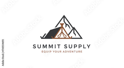 Summit Supply Logo Featuring Tent and Mountain Outline.