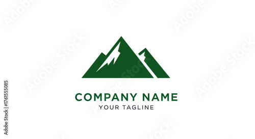 Green Mountain Peaks Logo Design for Company Branding.