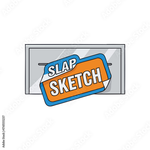 A colorful cartoon logo that says 'Slap Sketch'.