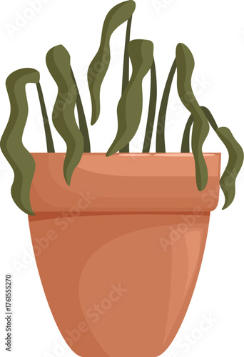 Withered plant in a terracotta pot representing neglect, lack of attention, and the consequences of inadequate care