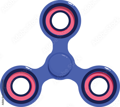 Purple fidget spinner toy rotating, relieving stress and anxiety, providing focus and concentration