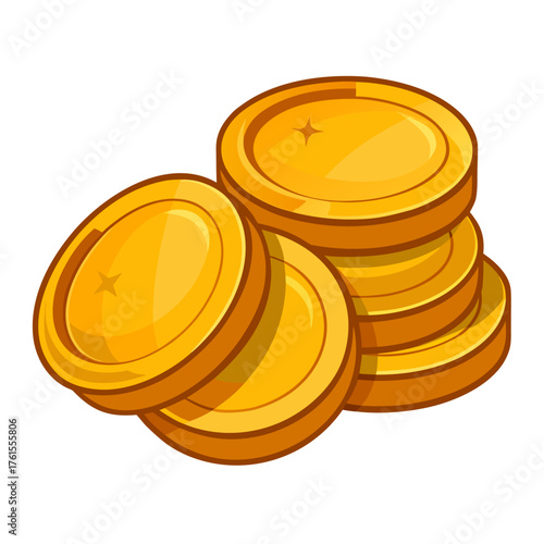 gold coins isolated on white