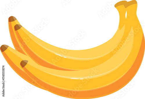 Two ripe bananas are laying together, creating a visually appealing arrangement with their vibrant yellow color and smooth curves