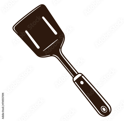 Simple kitchen spatula illustration isolated on white background for cooking and baking