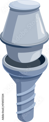 Dental implant showing abutment connecting to the crown