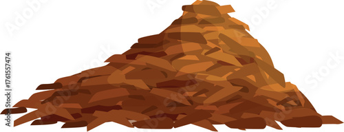 Wood chips forming a small mountain, ideal for gardening, landscaping, and mulching