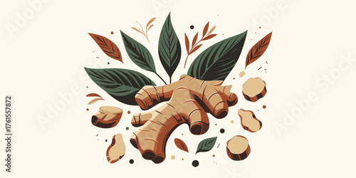 Ginger Root Illustration A Natural and Healthy Spice for Culinary and Wellness