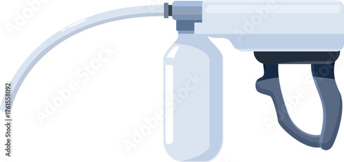 Cryotherapy gun applying cold therapy using liquid nitrogen for removing skin imperfections