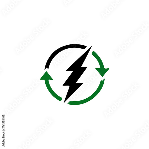 Electric power logo, Energy and thunder electricity symbol.
