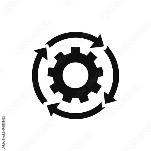 setting vector glyph flat icon