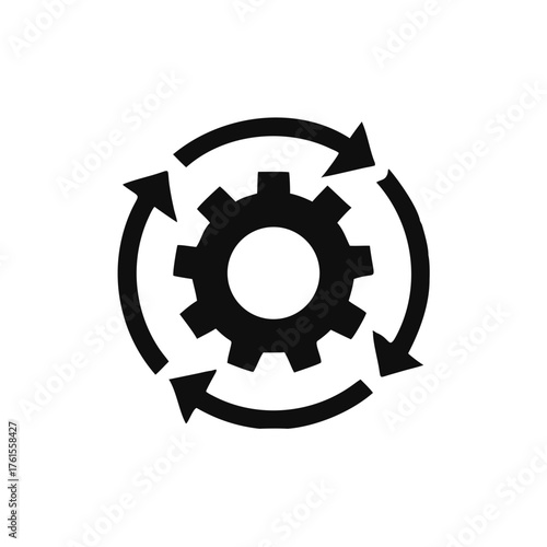 setting vector glyph flat icon