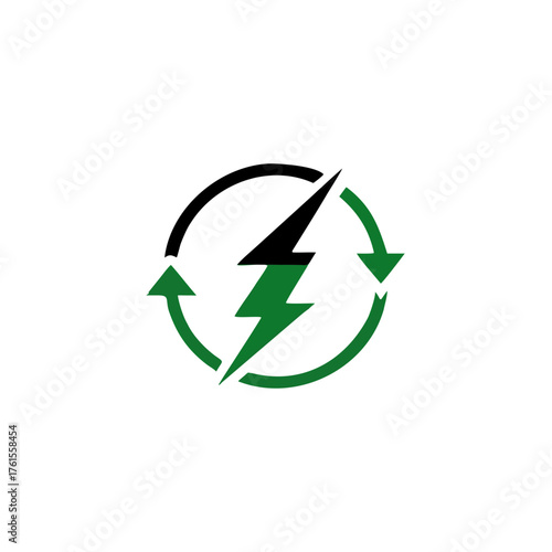 Electric power logo, Energy and thunder electricity symbol.