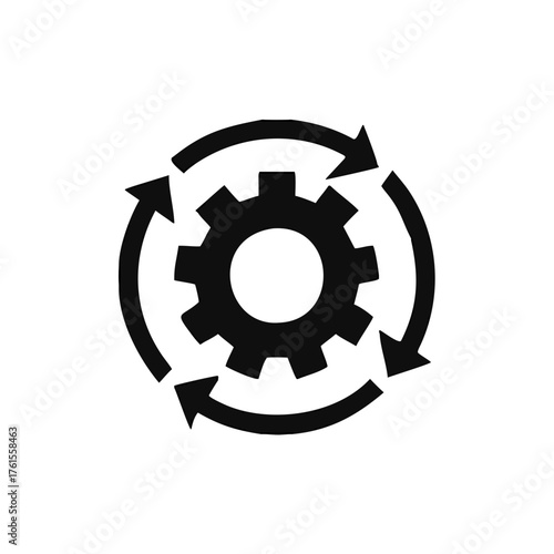 setting vector glyph flat icon