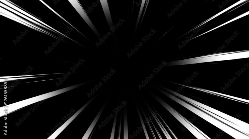 Manga Radial Zoom Speed Lines Overlay Loop (4K)