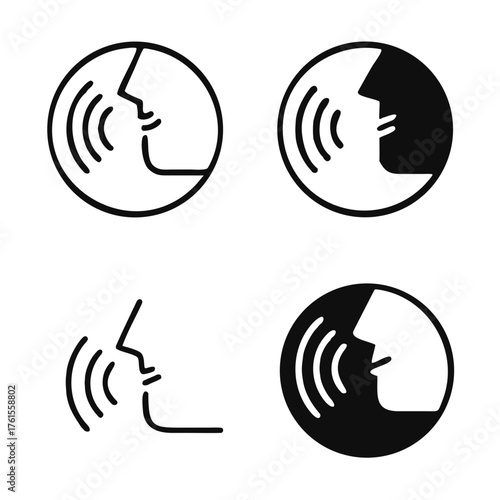 speaking icons people talking with command control signs