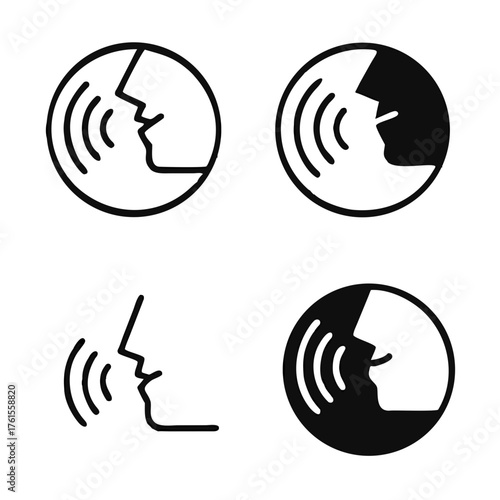 speaking icons people talking with command control signs