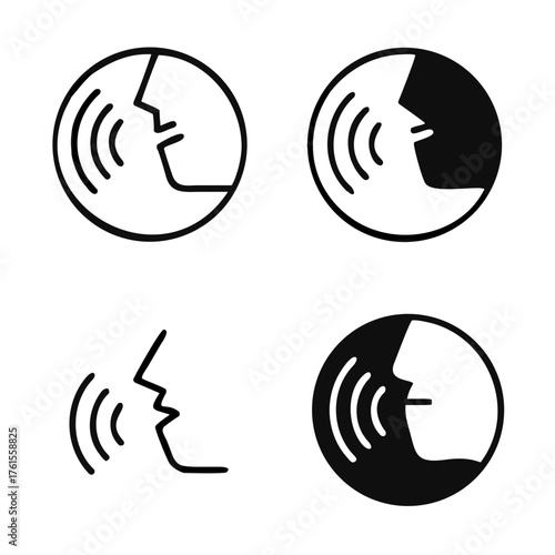 speaking icons people talking with command control signs