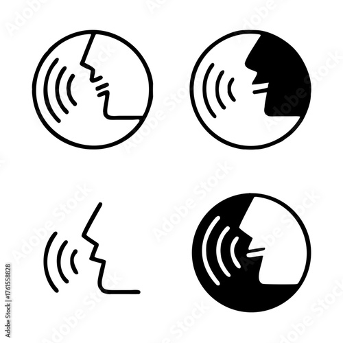 speaking icons people talking with command control signs