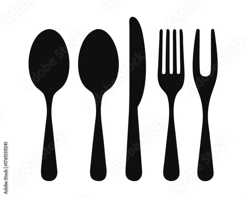 Illustration of a silverware setting