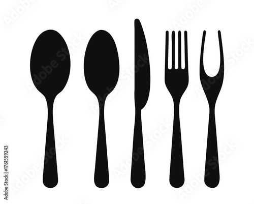 Illustration of a silverware setting