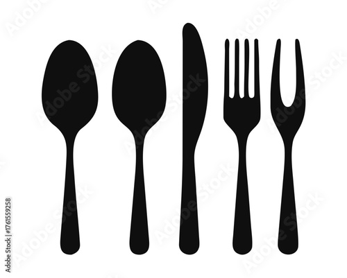 Illustration of a silverware setting