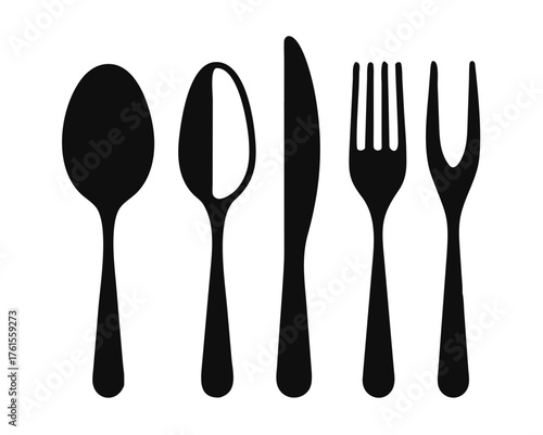 Illustration of a silverware setting