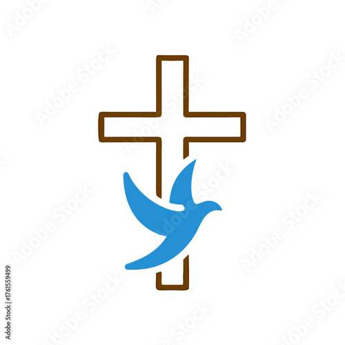 church christian logo vector icon design template. Christian symbols.