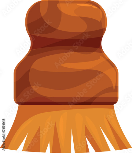 Natural bristle cleaning brush with wooden handle, ideal for scrubbing and sweeping