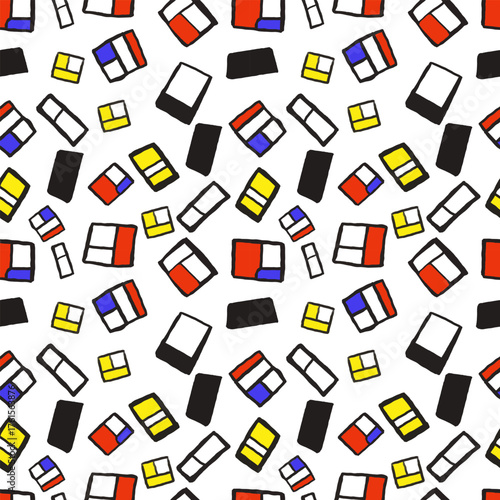 seamless pattern with colorful tools