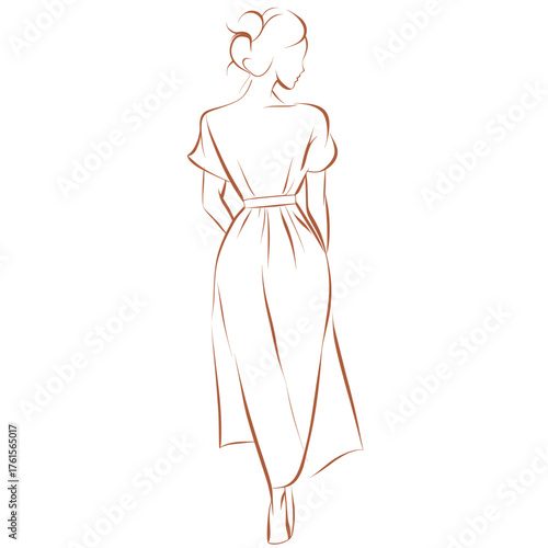 creative modern vector artwork of stylish midi dress