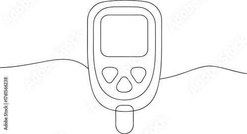 Simple line drawing of a glucose meter blood sugar monitor