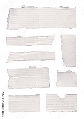 Wallpaper Mural Collection of various ripped pieces of white cardboard isolated on transparent background Torontodigital.ca