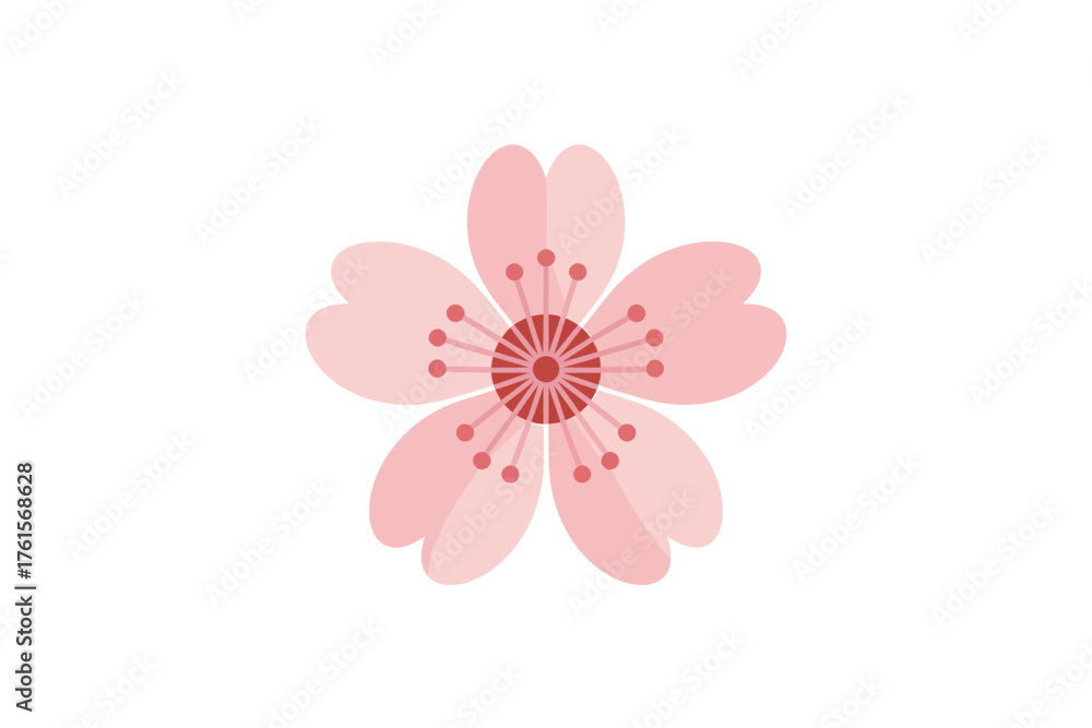 Fototapeta premium Vector art of pink cherry blossom flower vector illustration
