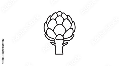Simple outline illustration of a fresh artichoke on a white background