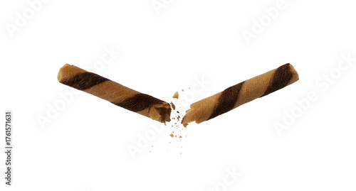 broken crispy wafer stick isolated