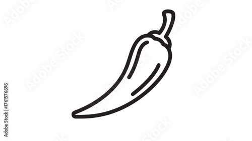 Simple outline illustration of a chili pepper, symbolizing spice and flavor.