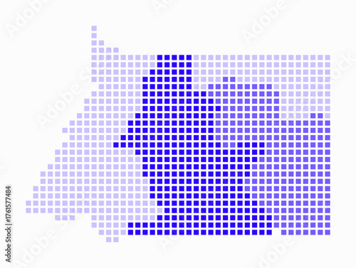 Equatorial Guinea dotted map. Digital style map of the country on white background. Equatorial Guinea shape with square dots. Colored dots style. Large size squares. Beautiful vector illustration.