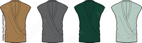 Fashionable Color Palette of Sleeveless Wrap Tops for Stylish Summer Outfits