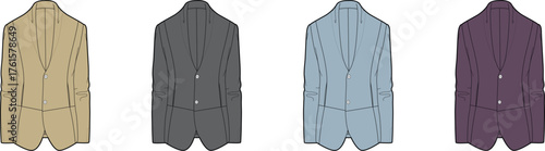 Versatile collection of men's blazers in diverse color options, showcasing contemporary fashion choices for various occasions and personal style preferences, ideal for a modern wardrobe selection