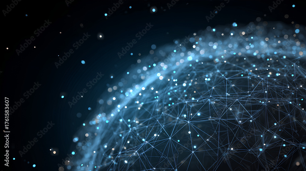 Fototapeta premium Futuristic Digital Network Globe Background Stock Vector