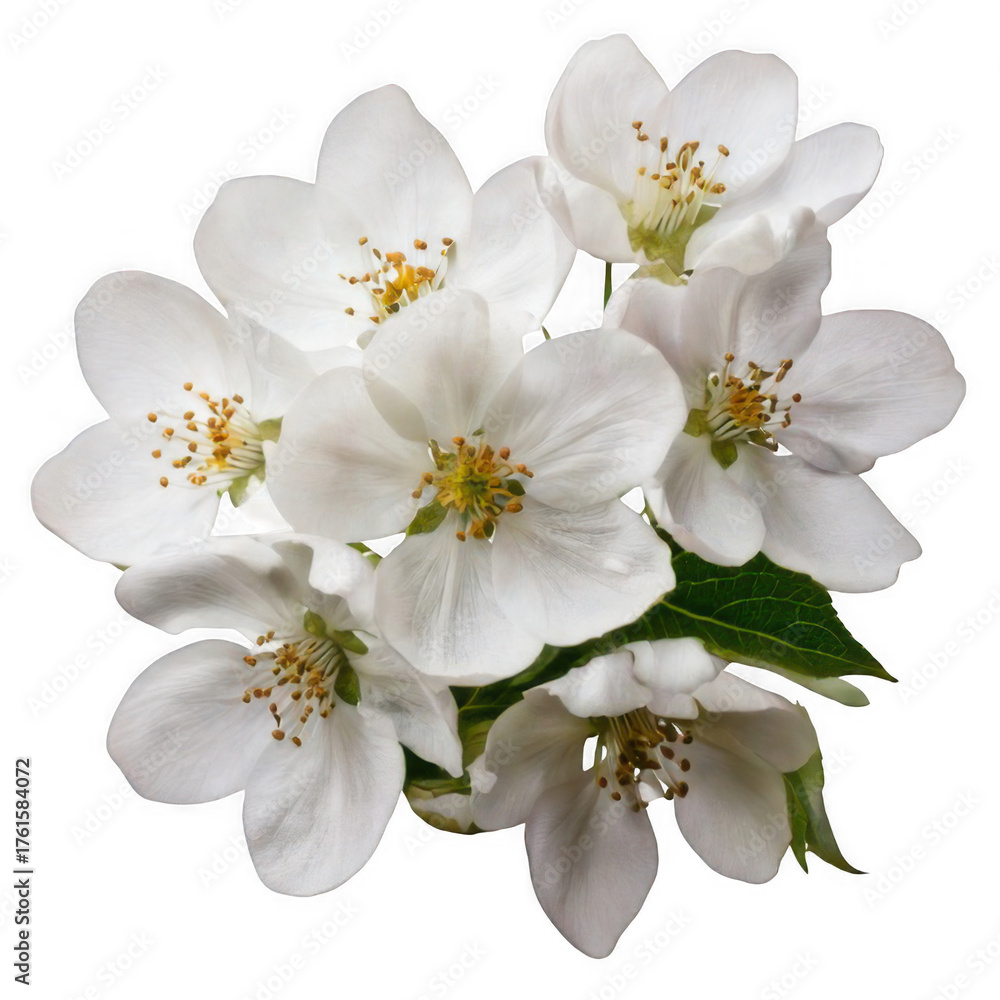 Obraz premium white flowers isolated on white and transparent background.