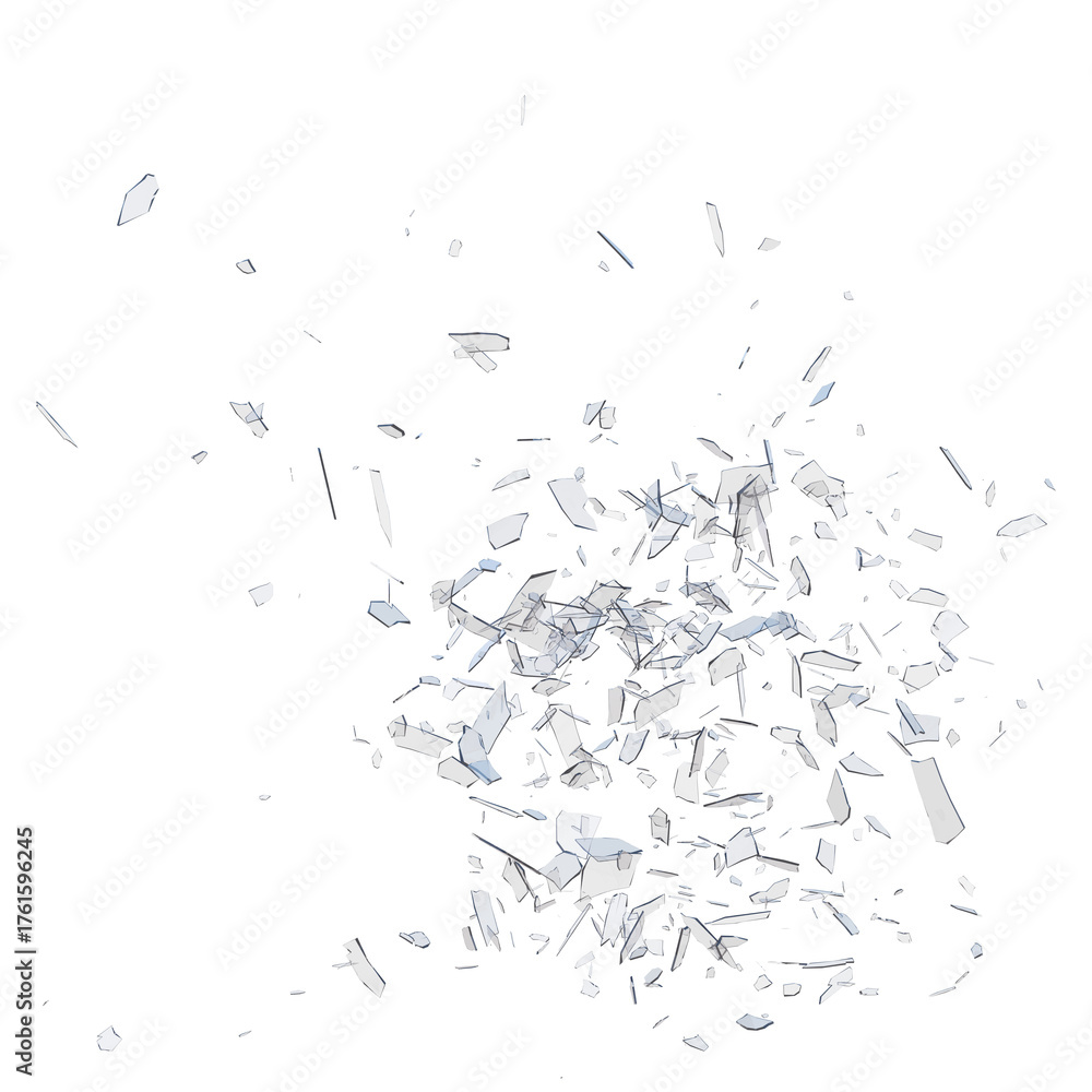 Obraz premium Glass debris isolated transparent background 3d rendering PNG 