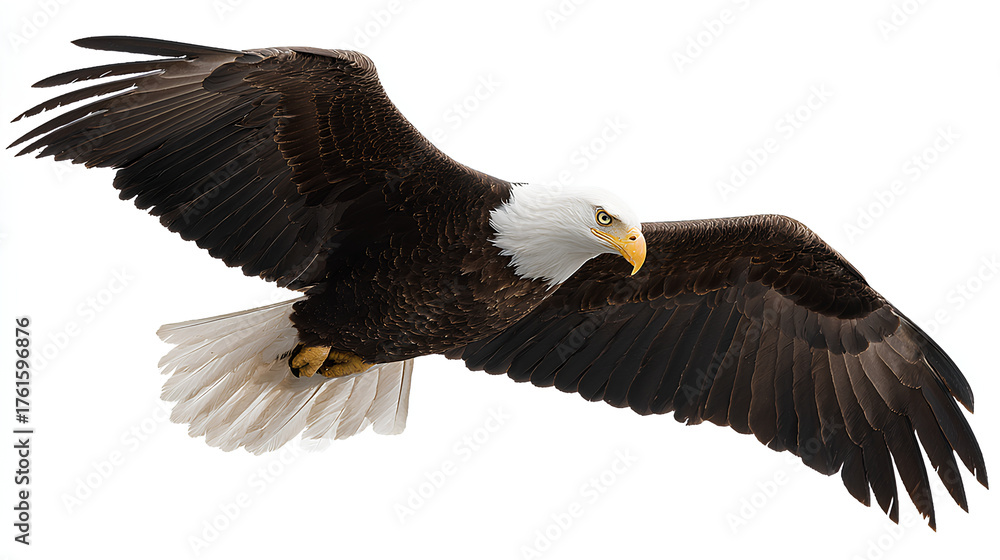 Fototapeta premium Isolated Bald Eagle Flying