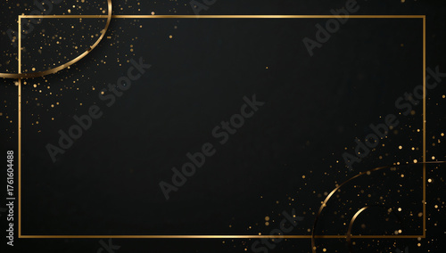 abstract grunge background with space for text , Black and gold background , card illustration , black theme background , image ,dark background