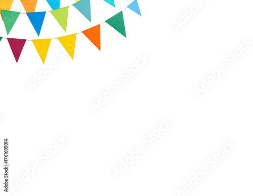 Free Download Colorful ribbons vector illustration set with triangle party bunting banner design on white background - GFXLoad