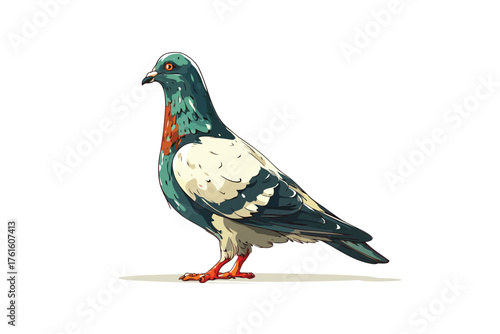 pigeon wild feather head isolated