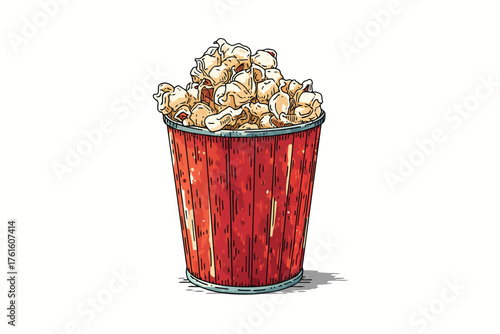 popcorn bucket bowl pop isolated