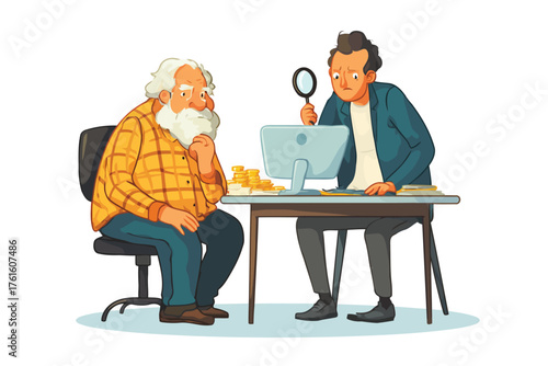 senior citizen getting scammed concept isolated