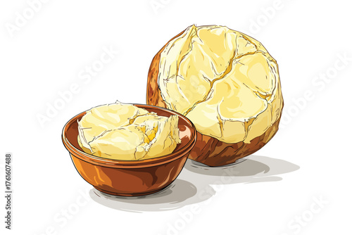 Shea butter treatment raw isolated